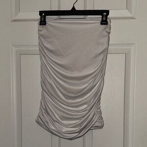 Elegant white and bright pink Ruched Skirts LOT OF 2